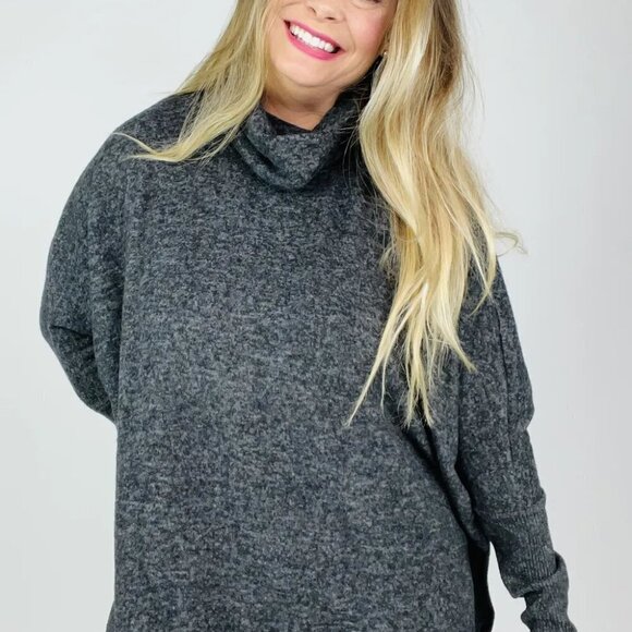 Cowl's Life Poncho Sweater from Zenana NWT - Picture 2 of 3